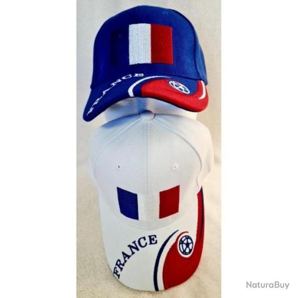 CASQUETTE FRANCE 2 mod�les au choix Blanc ou Bleu Taille R�glable