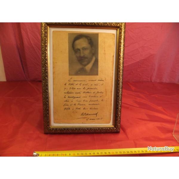 dedicasse ancien. Avec photo, texte  et ddicace. Dater de 1928 Intressant. A  identifier