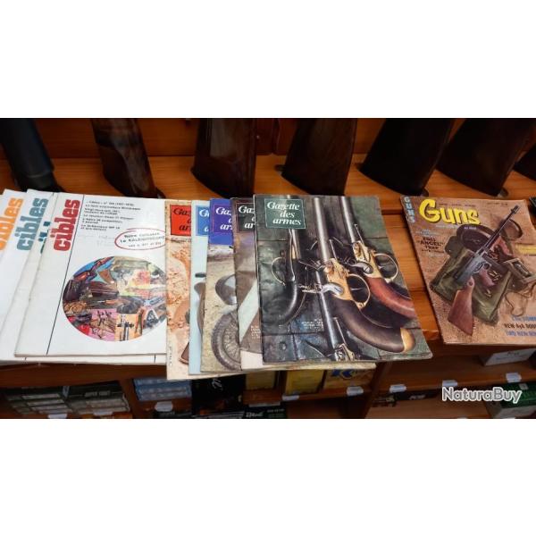 Lot de revue CIBLES, GAZETTE DES ARMES, GUNS et DOUBLE ACTION