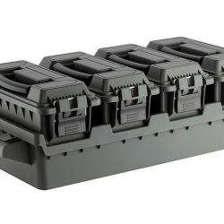Set de 4 caisses &agrave; munitions avec bac de transport ABS