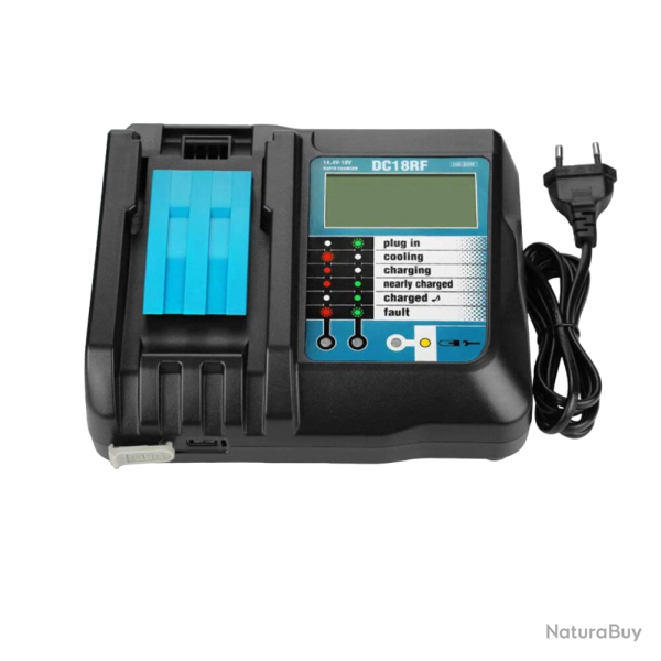 Chargeur Batterie Compatible Makita BL1830 18V, Modele: DC18RC LED