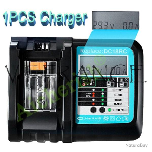 Chargeur Batterie Compatible Makita BL1830 18V-DC18RF FAST CHARGER LED 20260729082519