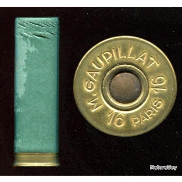 Cal. 16 - M. GAUPILLAT PARIS - culot laiton - carton vert - plomb de 9