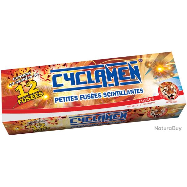 1X Bo�te de 12 paquets de 12X fus�es 1 coup "Cyclamen" - Artifice