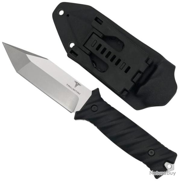Couteau Tactical Takumitak Fulcrum Military Satin Tanto Lame Acier D2 Manche G10 Etui Kydex TKF201SL