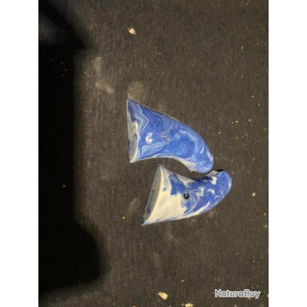 Plaquette bleu marbrer blanc 1858 new model new army & texas .