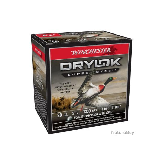 Cartouches WINCHESTER cal.20/76 drylok super steel 28g n�3 par 25