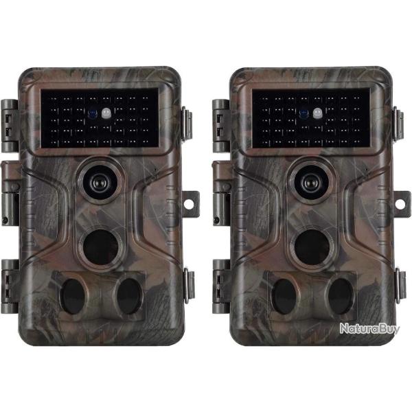 2 X Cam�ras de Chasse 24MP 1296P  H.264 100ft Vision nocturne D�tection mouvement �tanche
