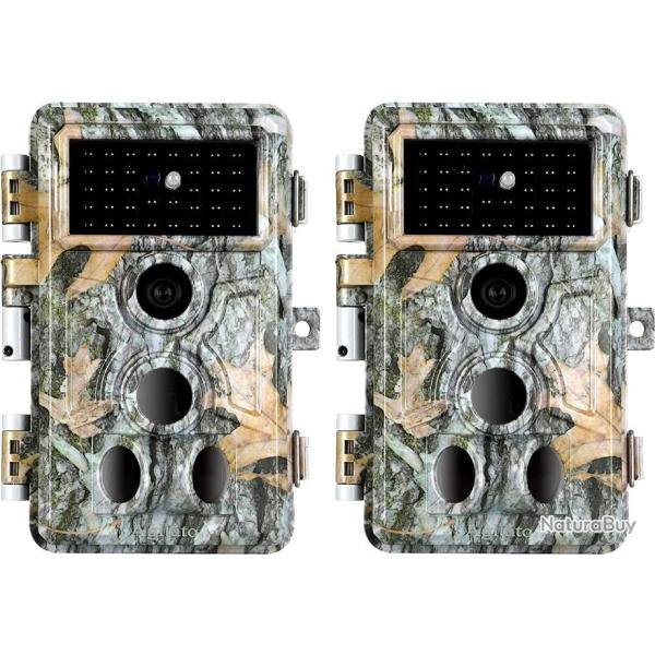 2 X Cam�ras de Chasse 24MP 1296P H.264 100 ft Vision nocturne D�tection mouvement �tanche IP66