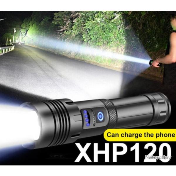 lampe torche Tactique LED Surpuissante, rechargeable USB