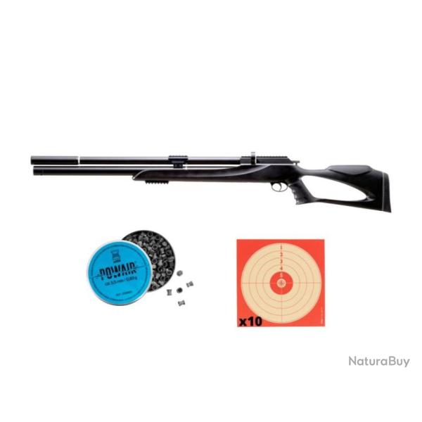 Pack Carabine M25 PCP Cal 5.5 - 38J + Plombs + cibles