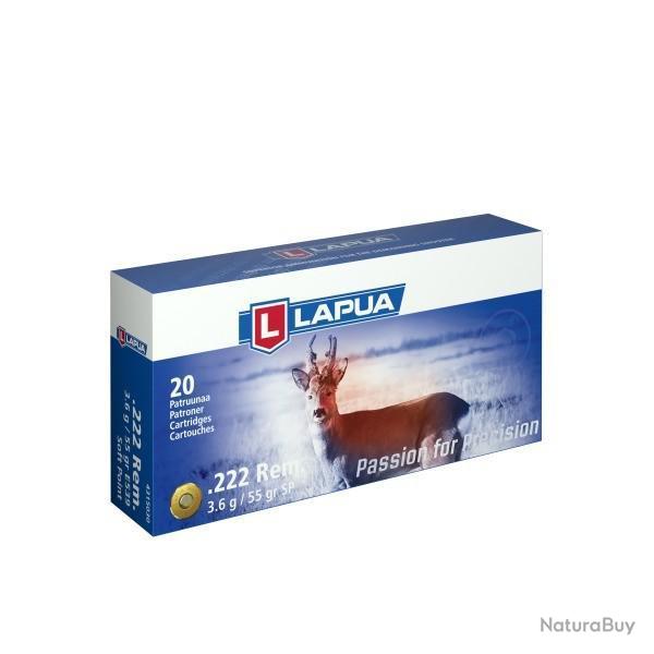 Munitions LAPUA cal.222rem soft point 55gr 3.6g par 60