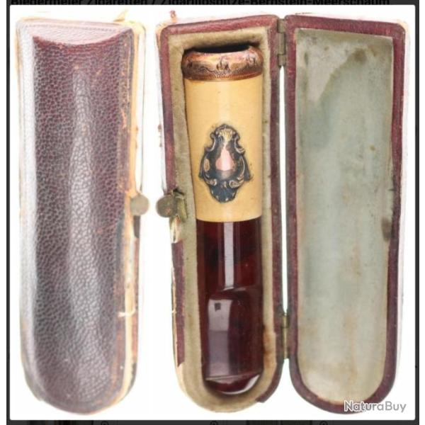 WW1 - N�cessaire Fumeur : Porte-cigarettes/Cigarillo, coupe-cigare, briquet 1914/15 Biedermeier