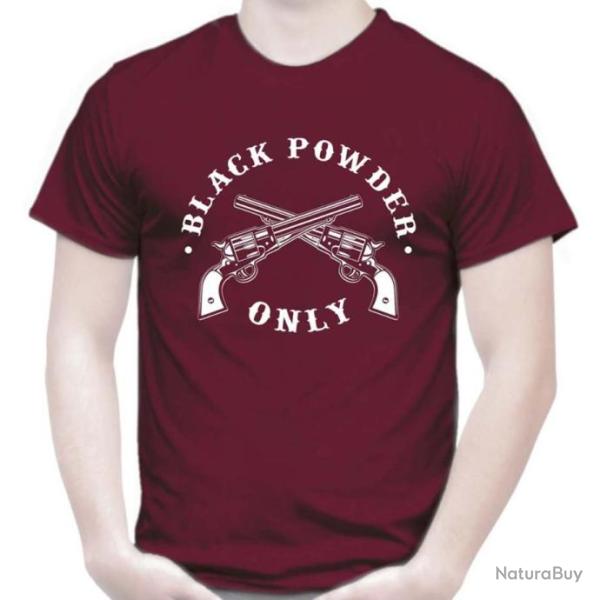 TEE SHIRT  BLACK POWDER ONLY - tir poudre noire Remington Army Sheriff calibre 44 Colt 1860 PN cible