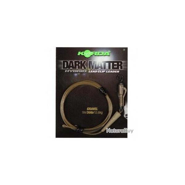 Montage Clip Plombs Korda Dark Matter Leader Hybrid Lead Clip 40Lb - 1M CLAY BROWN