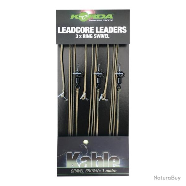 Montage Korda Leadcore Leader Ring Swivel X3 - 1M GRAVEL