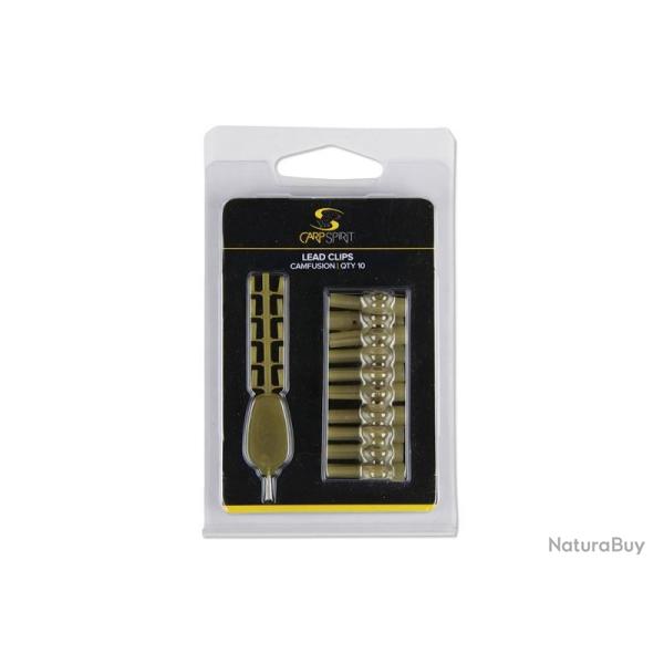 Clip Plombs Carp Spirit Lead Clips Weed Green X10