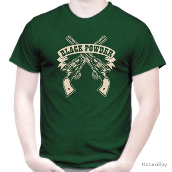 TEE SHIRT  BLACK POWDER  tir pistolet percussion poudre noire Revolver Colt PN calibre .44 .36 cible