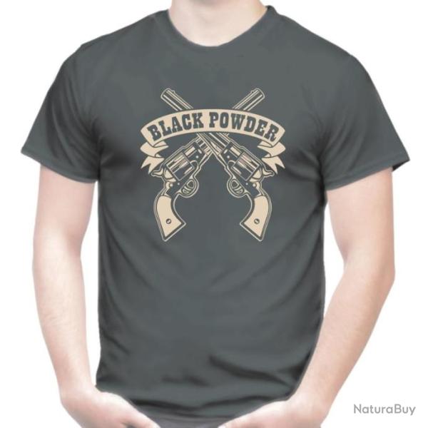 TEE SHIRT - BLACK POWDER - revolver � amorce poudre noire PNF2 Colt Remington balle .36 calibre .380