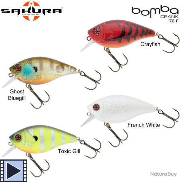 DESTOCKAGE ! Leurre Sakura Bomba Crank 70 F 70mm 20.5g Crayfish
