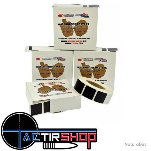 1000 pastilles autocollantes 22x22mm Blanche tanche en boite distributrice