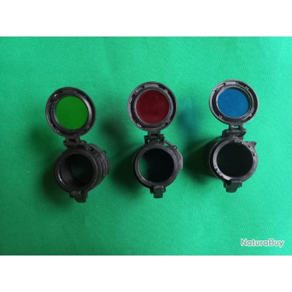 lot de trois filtres de couleur  pour lampe torche