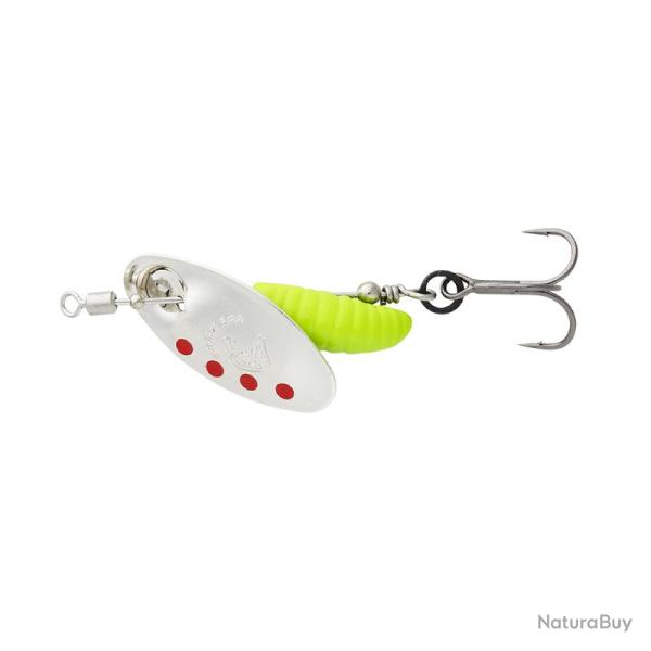 Cuiller Tournante Savage Gear Grub Spinner 3,8g 3,8g Silver Red Lime