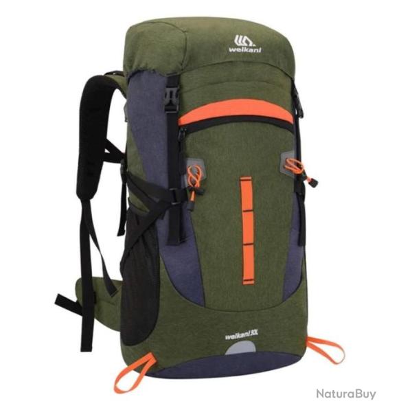 Sac � Dos Tactique Randonn�e 50L Housse de Pluie Imperm�able Chasse P�che Trekking Alpinisme Vert