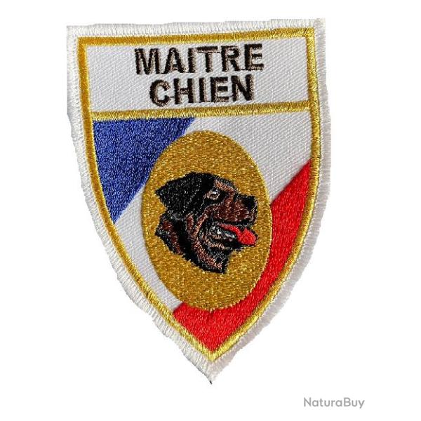 Ecusson Maitre Chien Blanc Rottweiler