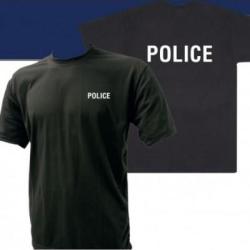 Tee shirt 100 Coton Police Noir