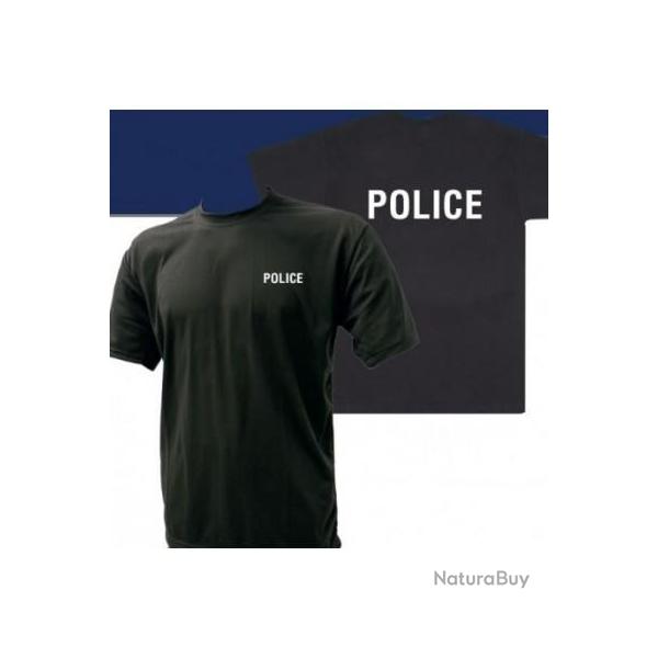 Tee shirt 100 Coton Police Noir