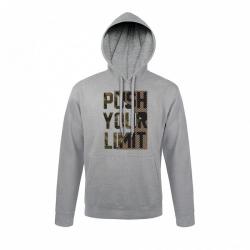 Sweat shirt PUSH YOUR LIMIT Gris Chin&eacute; Gris