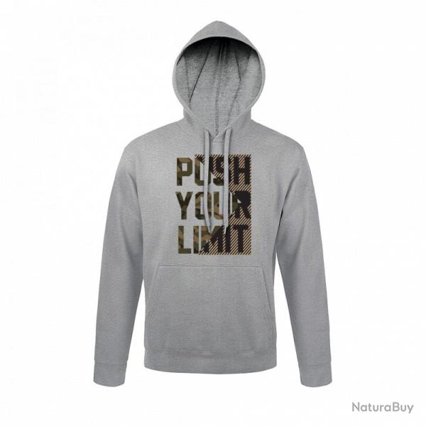 Sweat shirt PUSH YOUR LIMIT Gris Chin� Gris