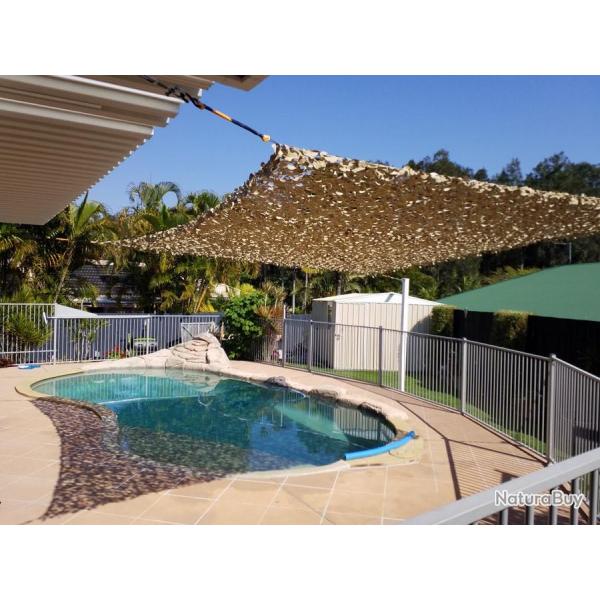 Filet de camouflage renforc� CamoSystems (C�ble Inox) - 80% d'ombrage - Beige Beige 3x6m