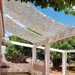 Filet de camouflage renforc&eacute; CamoSystems (C&acirc;ble Inox) - 80% d'ombrage - Blanc/Gris Blanc 5x5m