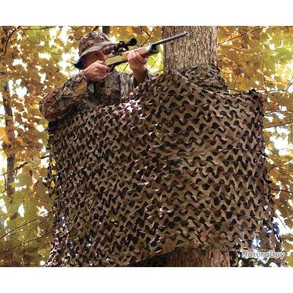 Filet de camouflage renforc� CamoSystems - 50% d'ombrage - Vert/Marron Cam CE 3x3m