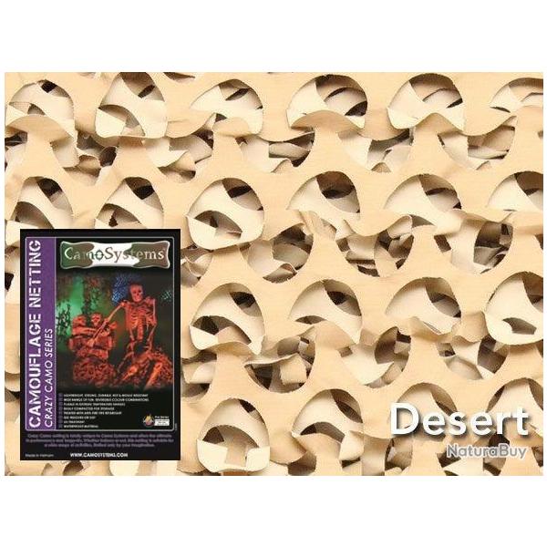 Filet de camouflage Anti-feu "Crazy Camo" Beige Beige 2,2x3m