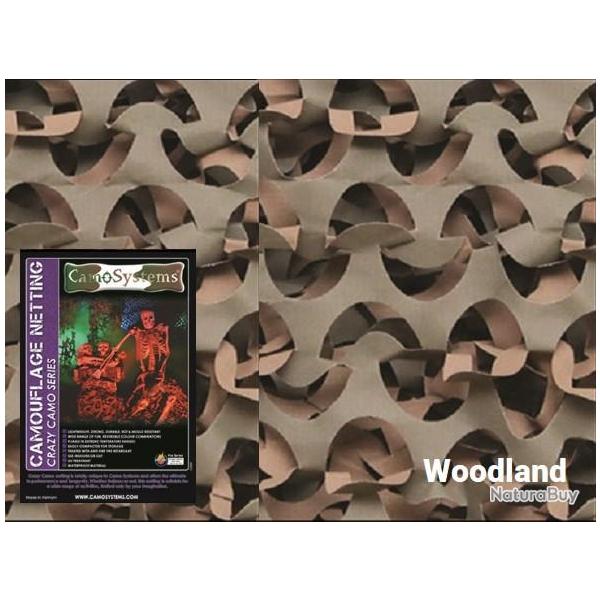 Filet de camouflage Anti-feu "Crazy Camo" Vert/Marron Cam CE 2,2x3m