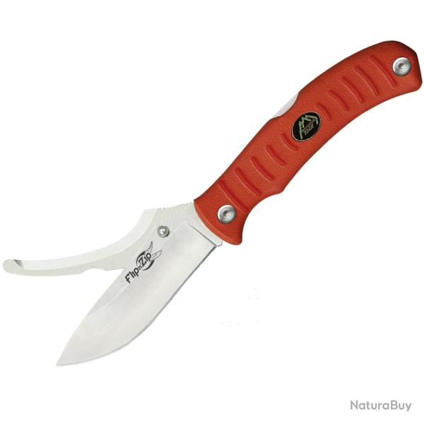 Couteau de chasse pliant "Flip n' Zip" (Couleur: Orange)