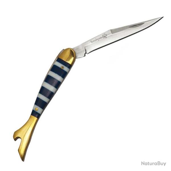 COUTEAU FEMININ LAME 8 CM. MANCHE NACRE BLEU TU SANS