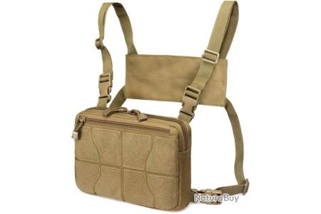 Sac Tactique De Poitrine Kyrio Chest Rig Bag - Molle - Pochette Radio - Noir