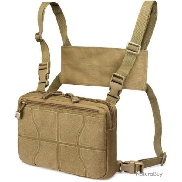 Pochette Tactique Molle Poitrine Tactique Sac de Veste Molle Sacs Pochette Camouflage Harnais vert