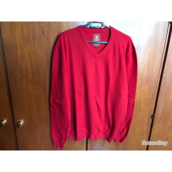 Pull over laine rouge