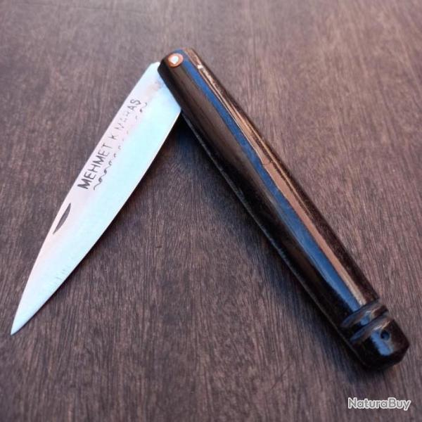 Couteau ARTISANAL de KAHRAMANMARAS par MEHMET K MARAS 2 CLOUS Manche en corne