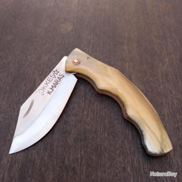 Joli Couteau ARTISANAL de KAHRAMANMARAS par MEHMET K MARAS 2 CLOUS Manche en corne