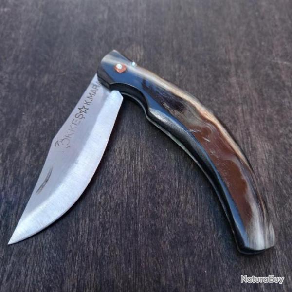 Beau Couteau ARTISANAL de KAHRAMANMARAS par MEHMET K MARAS 2 CLOUS Manche en corne