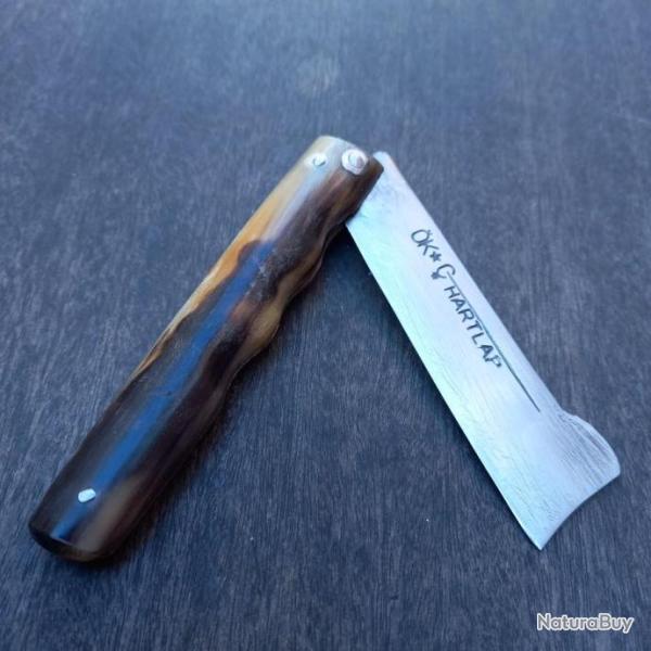 Couteau ARTISANAL Greffoir de KAHRAMANMARAS  2 CLOUS Manche en corne