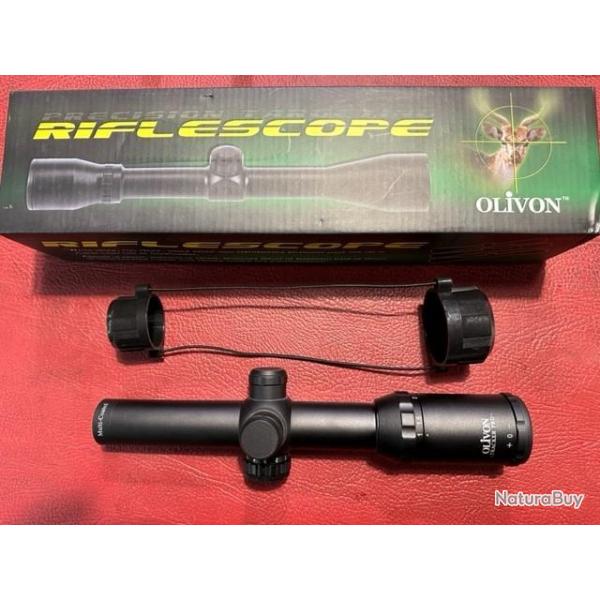 LUNETTE DE BATTUE OLIVON TRACKER PRO 1X4X24 RET LUMINEUX DIA 30mm