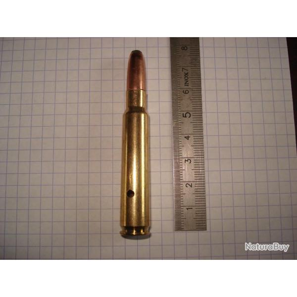 une cartouche  7,7x58mm arisaka ou 7,7 jap, ogive demi blind�e, neutralis�e, perc�e, percut�e