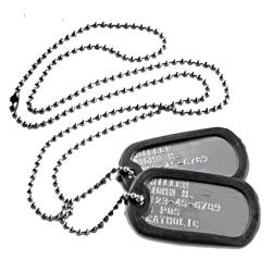 Plaques d'identit&eacute; US "Dog Tag" - Personnalis&eacute;es